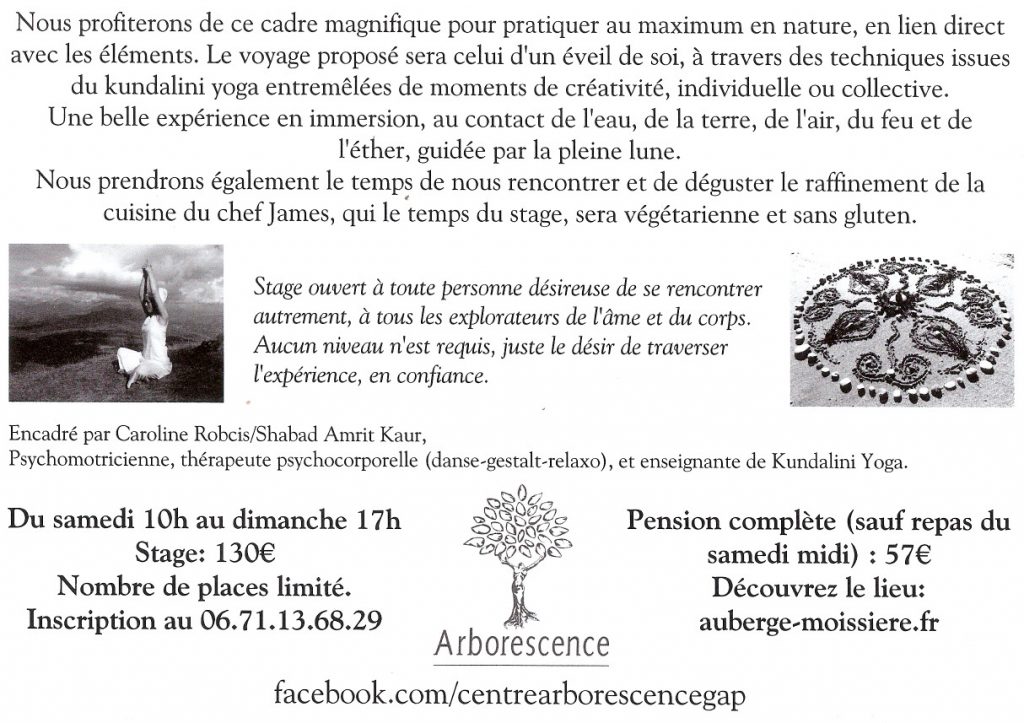 Stage Yoga dans la nature - Alpes